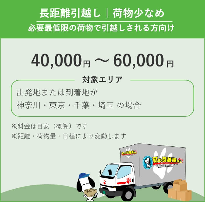 長距離引越し|荷物少なめ
